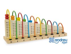 Juego andreutoys abacus madera para sumar y restar 29x14,5x7,5 cm