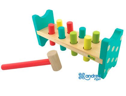Juego andreutoys banco pica colores 8 barras 28,6x8x12,2 cm