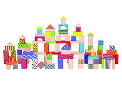 Juego andreutoys bloques maderas 100 piezas 22,5x22 cm