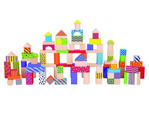 Juego andreutoys bloques maderas 100 piezas 22,5x22 cm
