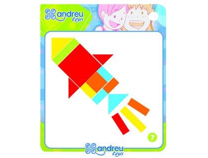 Juego andreutoys formas geometricas colores 42 piezas + 24 plantillas 28,6x28,6x3,8 cm