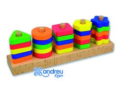 Juego andreutoys manipulacion 25 piezas geometricas + 12 plantillas doble cara 32,8x19,2x7,1 cm