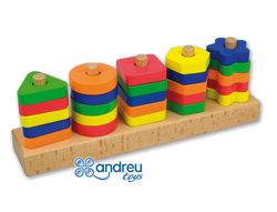 Juego andreutoys manipulacion 25 piezas geometricas + 12 plantillas doble cara 32,8x19,2x7,1 cm
