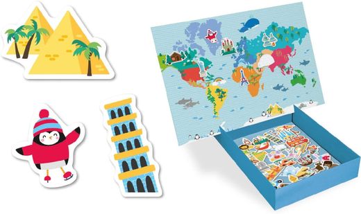 Juego apli didactico magnetico mapa mundi 40 piezas