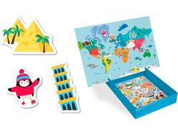 Juego apli didactico magnetico mapa mundi 40 piezas