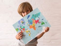 Juego apli didactico magnetico mapa mundi 40 piezas