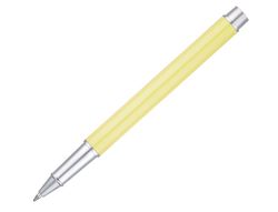 Juego boligrafo y roller belius endless summer aluminio color amarillo y plateado tinta azul caja de diseño