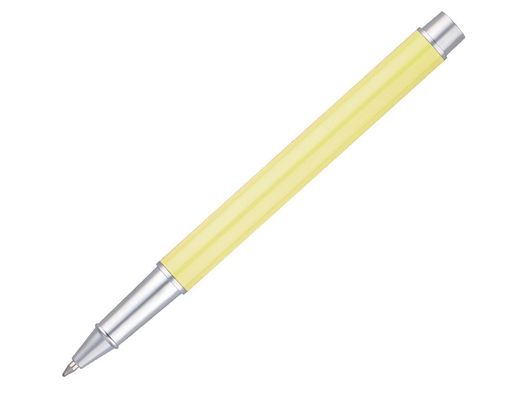 Juego boligrafo y roller belius endless summer aluminio color amarillo y plateado tinta azul caja de diseño