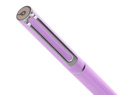 Juego boligrafo y roller belius endless summer aluminio color morado y plateado tinta azul caja de diseño