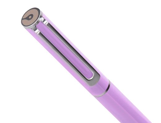 Juego boligrafo y roller belius endless summer aluminio color morado y plateado tinta azul caja de diseño