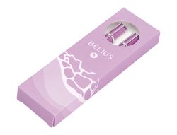 Juego boligrafo y roller belius endless summer aluminio color morado y plateado tinta azul caja de diseño
