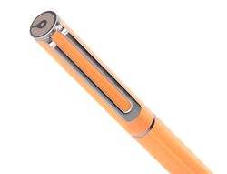 Juego boligrafo y roller belius endless summer aluminio color naranja y plateado tinta azul caja de diseño