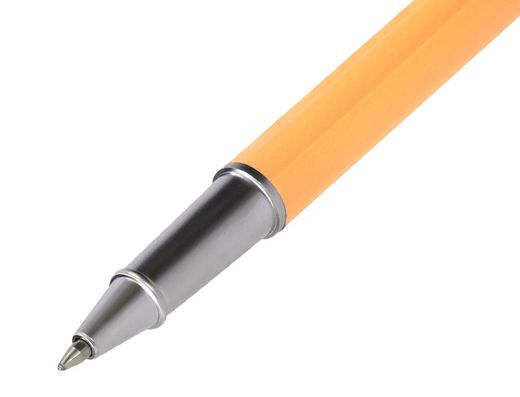 Juego boligrafo y roller belius endless summer aluminio color naranja y plateado tinta azul caja de diseño