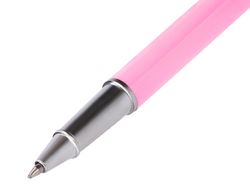 Juego boligrafo y roller belius endless summer aluminio color rosa y plateado tinta azul caja de diseño