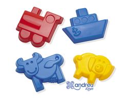 Juego dantoy moldes arena 4 modelos 12 cm caja de 32 unidades surtidas