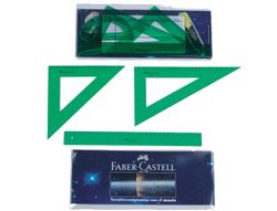 Juego de reglas escolar verde Faber Castell