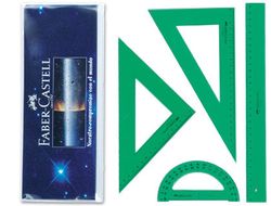Juego de reglas escolar verde Faber Castell