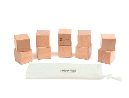Juego didactico andreutoys 10 cubos sensoriales con sonido madera