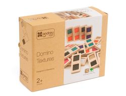 Juego didactico andreutoys domino sensorial texturas madera 28 piezas