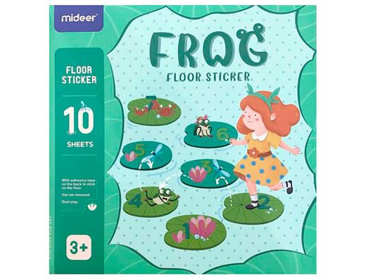 Juego didactico mideer rana con 63 adhesivos para suelo removibles