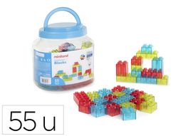 Juego didactico miniland bloques colores translucidos 55 piezas
