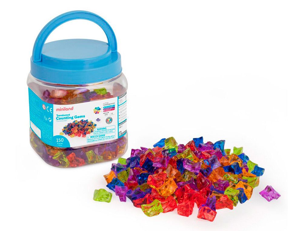 Juego didactico miniland gemas para contar translucidas