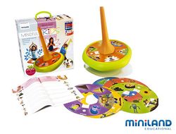 Juego didactico miniland mindfulnes con peonza gigante y guia de ejercicios