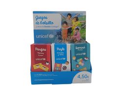 Juego educativo de bolsillo unicef expositor de 12 unidades surtidas