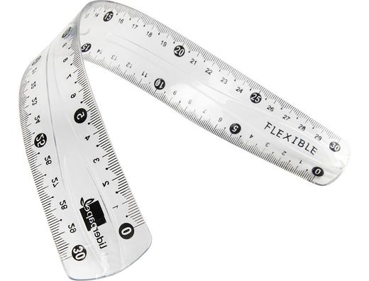 Juego Escuadra 10 cm Cartabon 14 cm Regla 30 cm y Semicirc. Plastico Flexible en Petaca Liderpapel Transparente