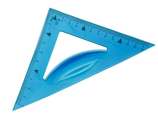 Juego escuadra 10 cm cartabon 14 cm regla 30 cm y semicirculo plastico flexible en petaca liderpapel colores