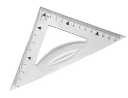 Juego escuadra 10 cm cartabon 14 cm regla 30 cm y semicirculo plastico flexible en petaca liderpapel
