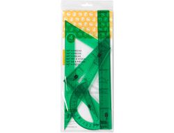 Juego Escuadra Cartabon Regla 30 Cms y Semicirculo en Petacaliderpapel Verde