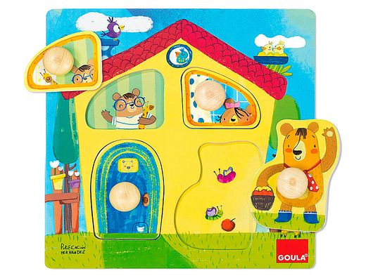 Juego goula didactico puzzle casa familia osos