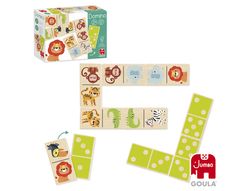 Juego goula jumbo domino madera selva 28 piezas