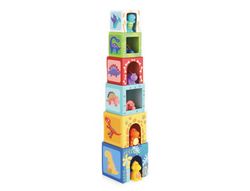 Juego infantil imaginovo cubos apilables nidos dinosaurios +12 meses 12 piezas 13x13x13cm
