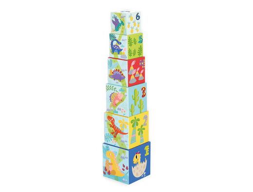 Juego infantil imaginovo cubos apilables nidos dinosaurios +12 meses 12 piezas 13x13x13cm