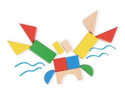 Juego infantil imaginovo madera construccion de bloques +12 meses 100 piezas 29x29x3,5cm