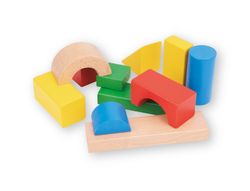 Juego infantil imaginovo madera construccion de bloques +12 meses 100 piezas 29x29x3,5cm