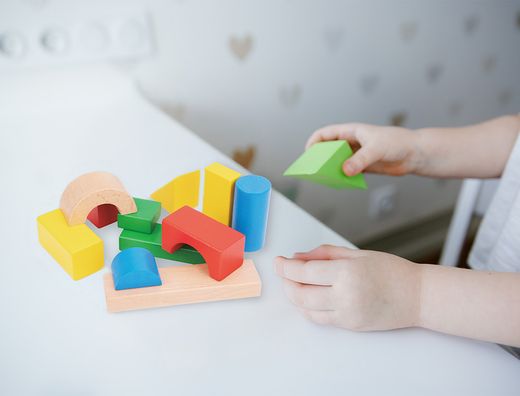 Juego infantil imaginovo madera construccion de bloques +12 meses 100 piezas 29x29x3,5cm