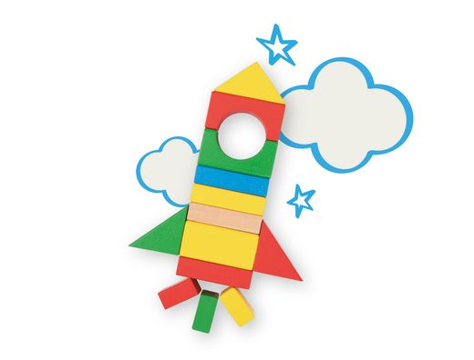 Juego infantil imaginovo madera construccion de bloques +12 meses 100 piezas 29x29x3,5cm