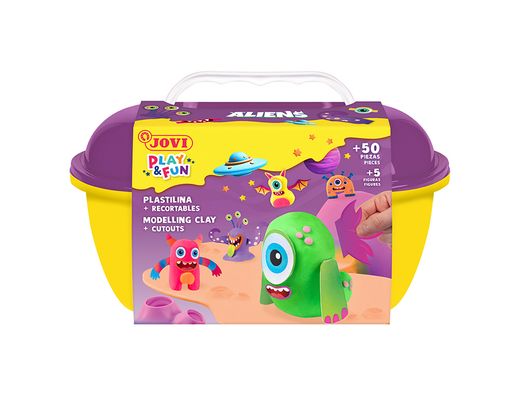 Juego jovi play&fun plastilina cofre aliens