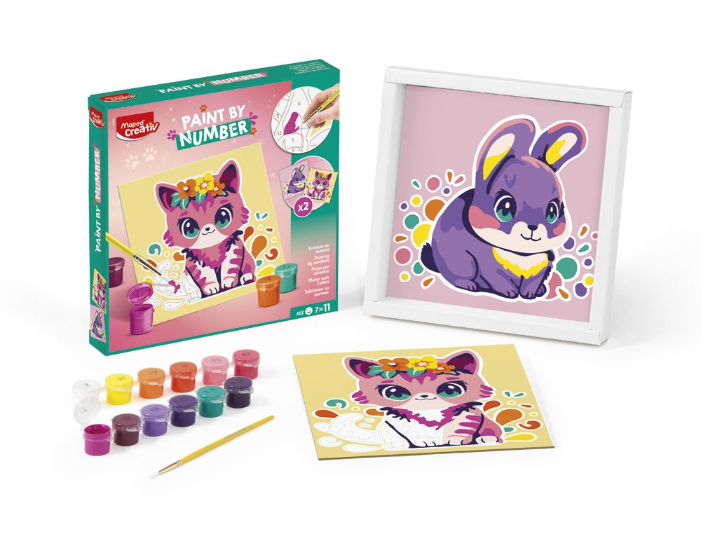 Juego maped creativ pinta por numeros gato/conejo