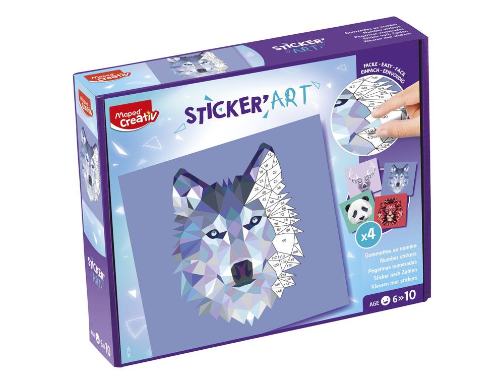 Juego maped creativo sticker'art pegatinas al numero