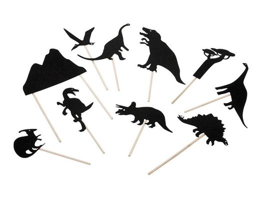 Juego mideer titeres de sombras dinosaurios