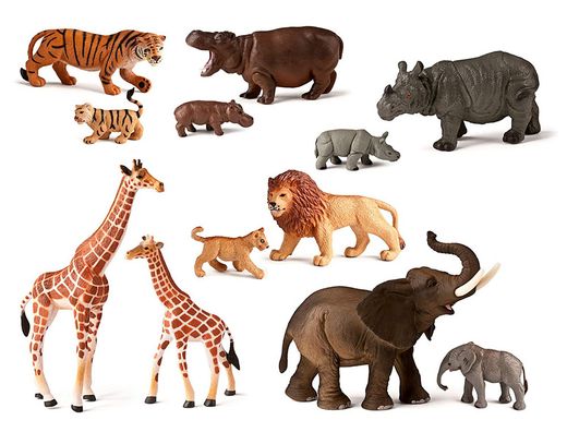 Juego miniland animales selva con crias 12 figuras