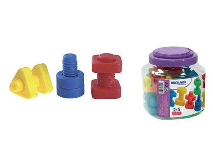 Juego miniland tornillos y tuercas plastico 48 unidades
