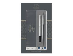 Juego parker duo jotter acero ct boligrafo + pluma