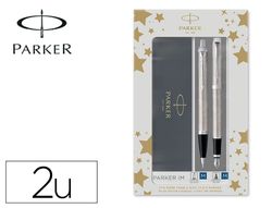 Juego parker im essential acero ct boligrafo + pluma