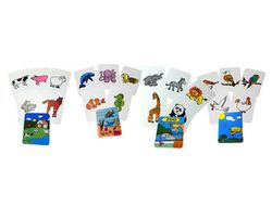 Juego tarjetas henbea animales plastico flexible 12x8.5 cm set 24 unidades