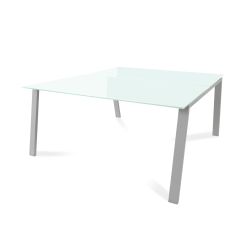 Kit Blanca Mesa 160 x 163 Aluminio / Cristal Blanco